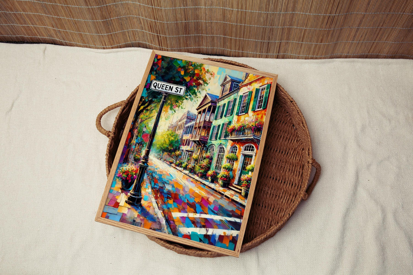 Charleston Wall Art Queen St Print, South Carolina Travel Poster, Housewarming Gift, Charleston Art Decor, Unique Travel Print