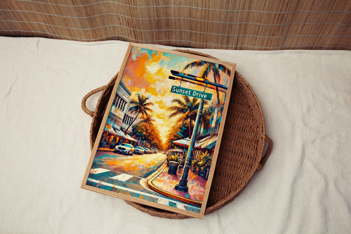Sunset Drive Wall Art, Sunset Drive Print, South Miami Art, Florida Art, Travel Print, Travel Poster, Housewarming Gift, South Miami Print