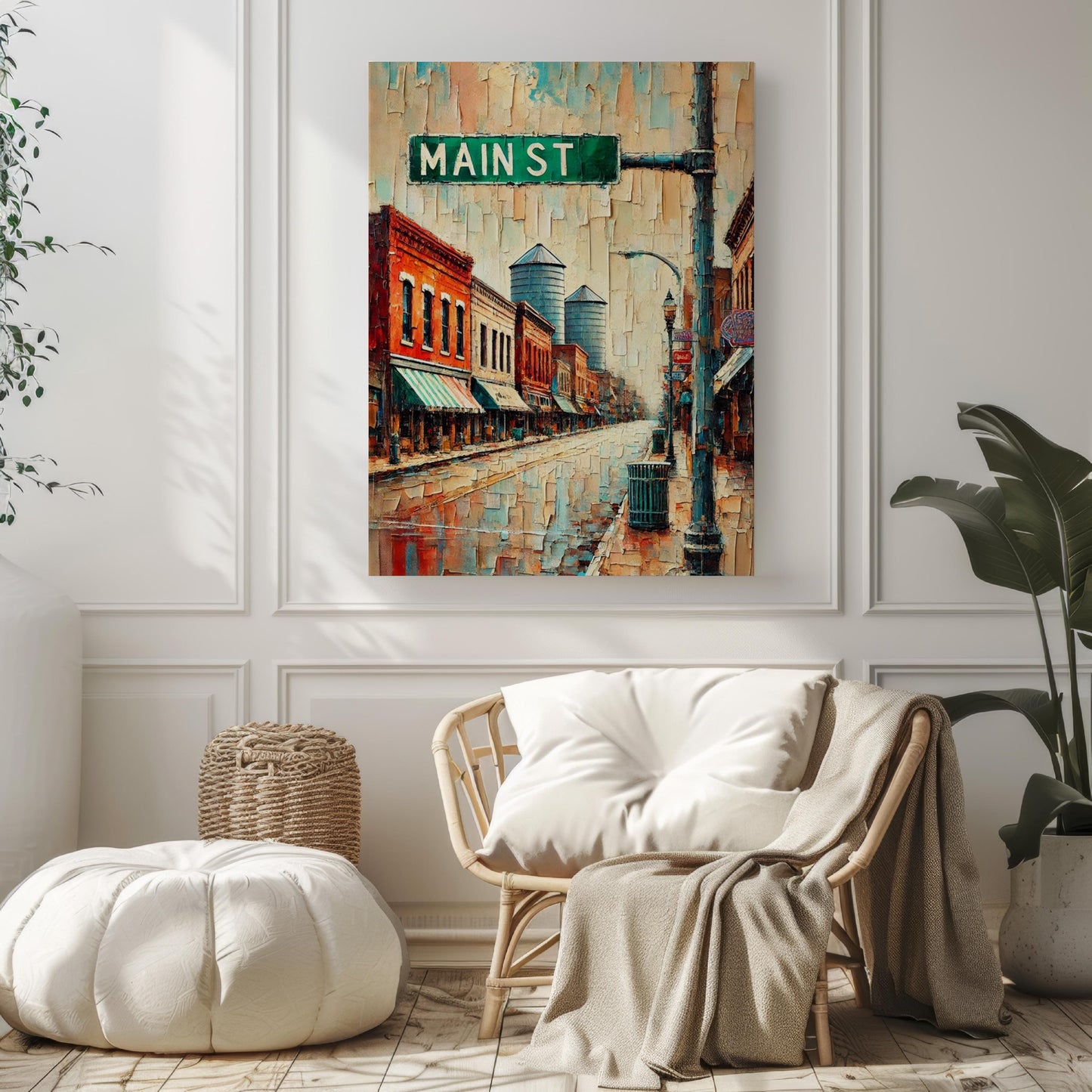 Main Street Wall Art Wichita Print | City Travel Souvenir | Kansas Painting | Downtown Street Sign Art | Home Decor Gift | Unframed/Framed