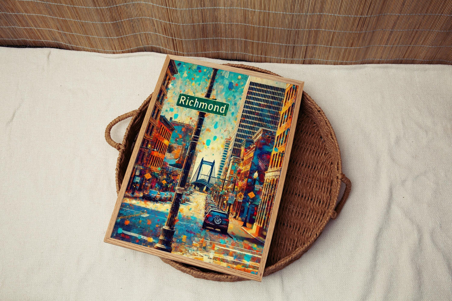 Virginia Richmond Wall Art Print, Travel Poster, USA Decor, Virginia Gift & Housewarming Artwork, City Map Map Travel Print