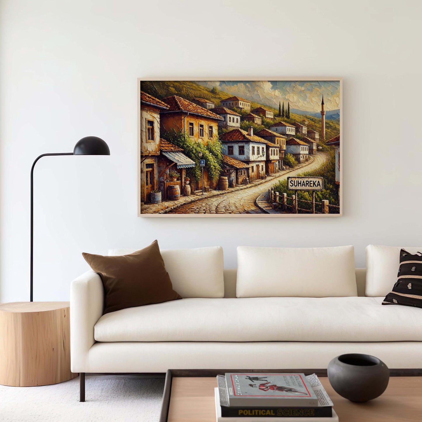 Suhareka Art Travel Print - Kosovo City Wall Art Poster, European Housewarming Gift, Suhareka Map Decor, Travel Poster for Home & Office