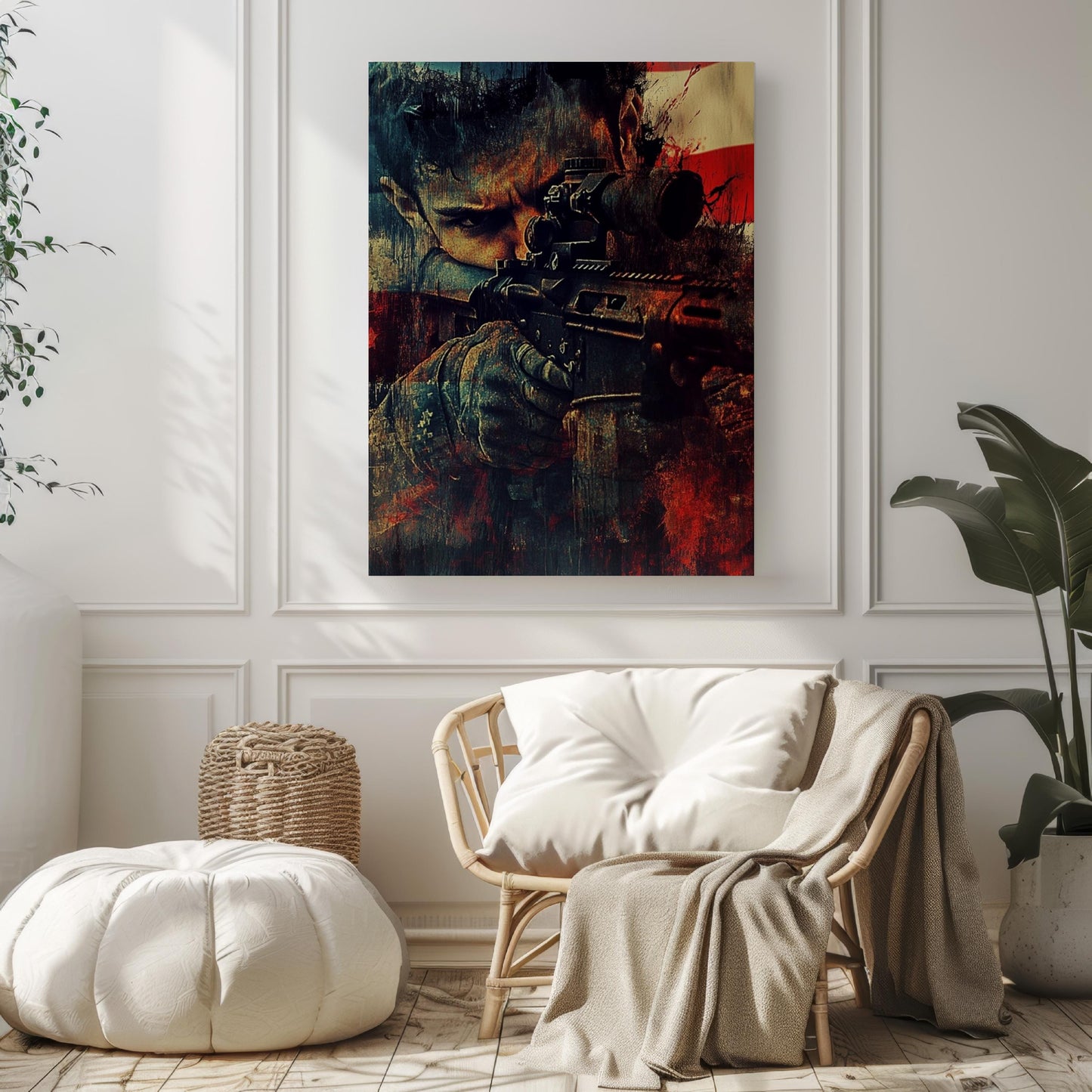 American Sniper Art Print | Abstract USA Patriotic Wall Art | United States Independence Home Decor Poster