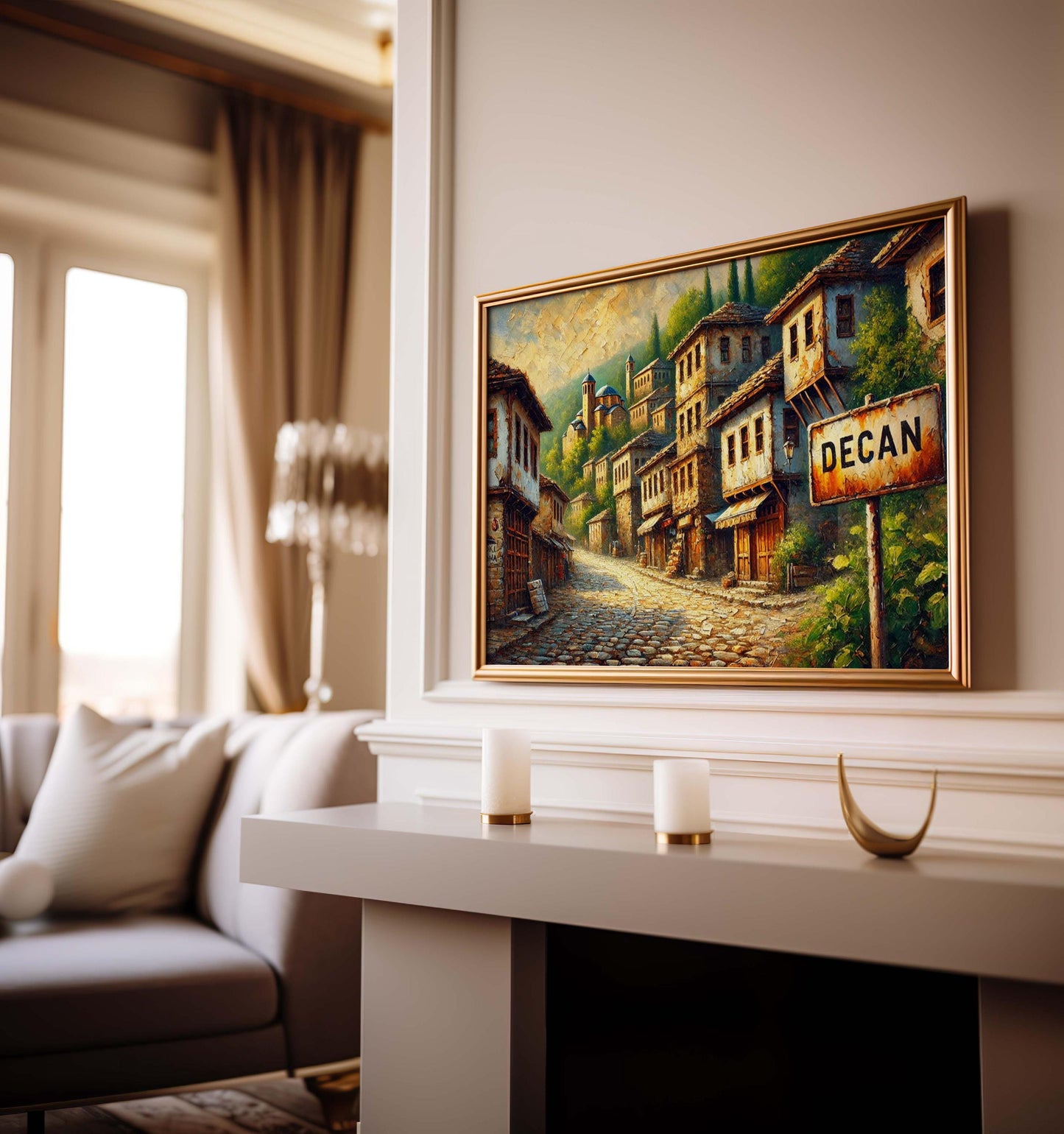 Kosovo City Travel Poster Decan Art Wall Print, European Map Decor, Unique Housewarming Gift, Kosovo Travel Wall Art