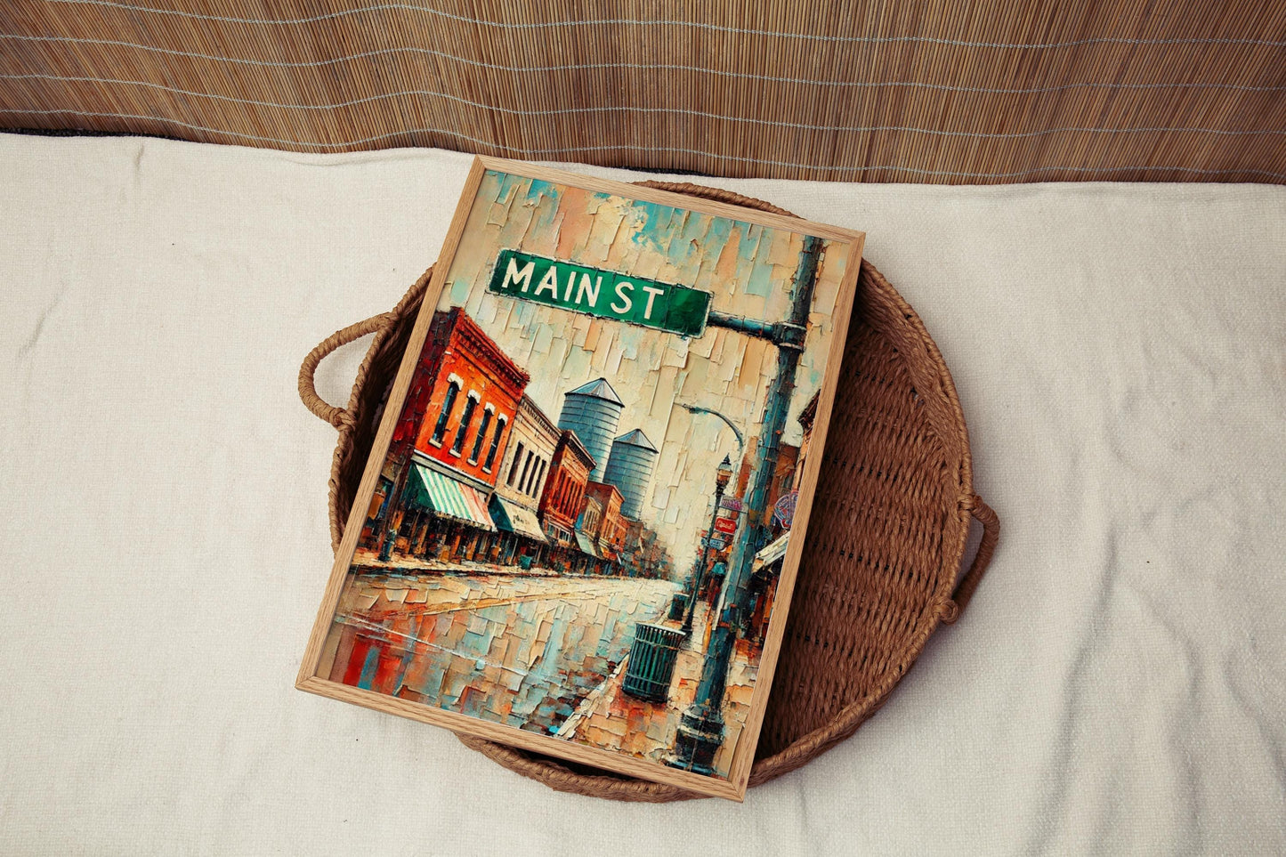 Main Street Wall Art Wichita Print | City Travel Souvenir | Kansas Painting | Downtown Street Sign Art | Home Decor Gift | Unframed/Framed