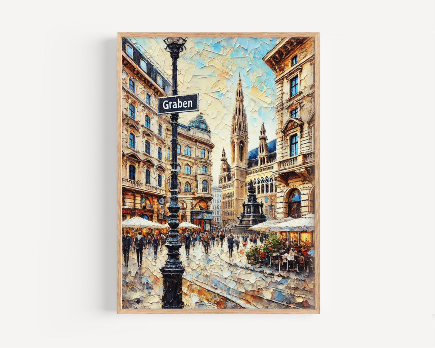 Vienna Wall Art, Graben Street Scene Print, Austria Travel Poster, European Cityscape Decor, Vienna Souvenir, Classic Architecture Artwork