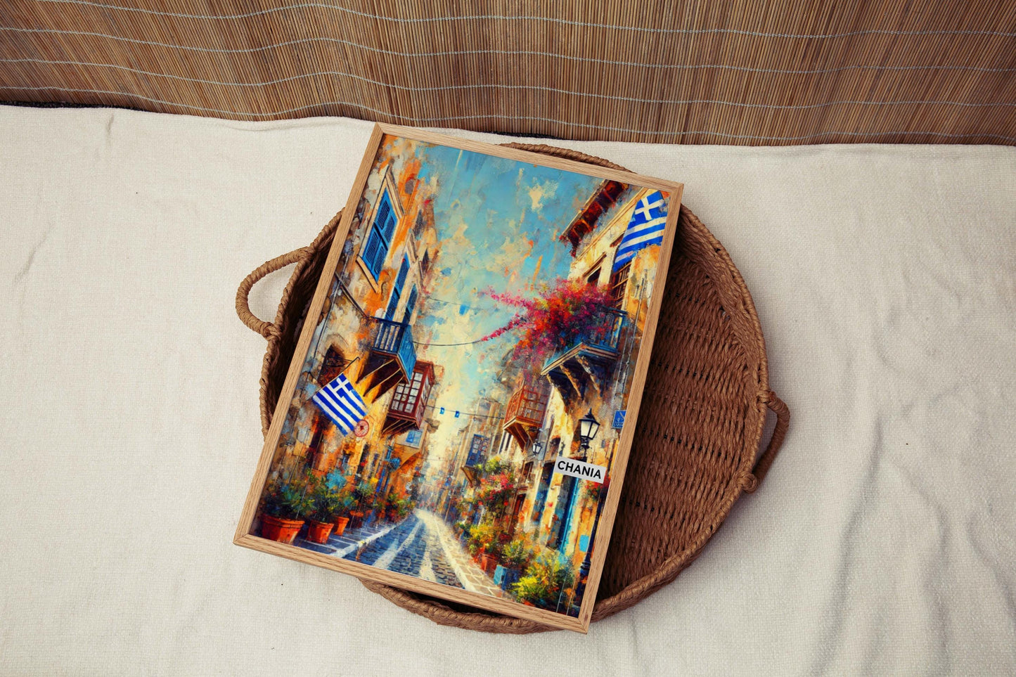 Chania Art – Greek Wall Art Print, Travel Poster, Housewarming Gift, Mediterranean Home Decor, Greece Artwork, European Travel Print