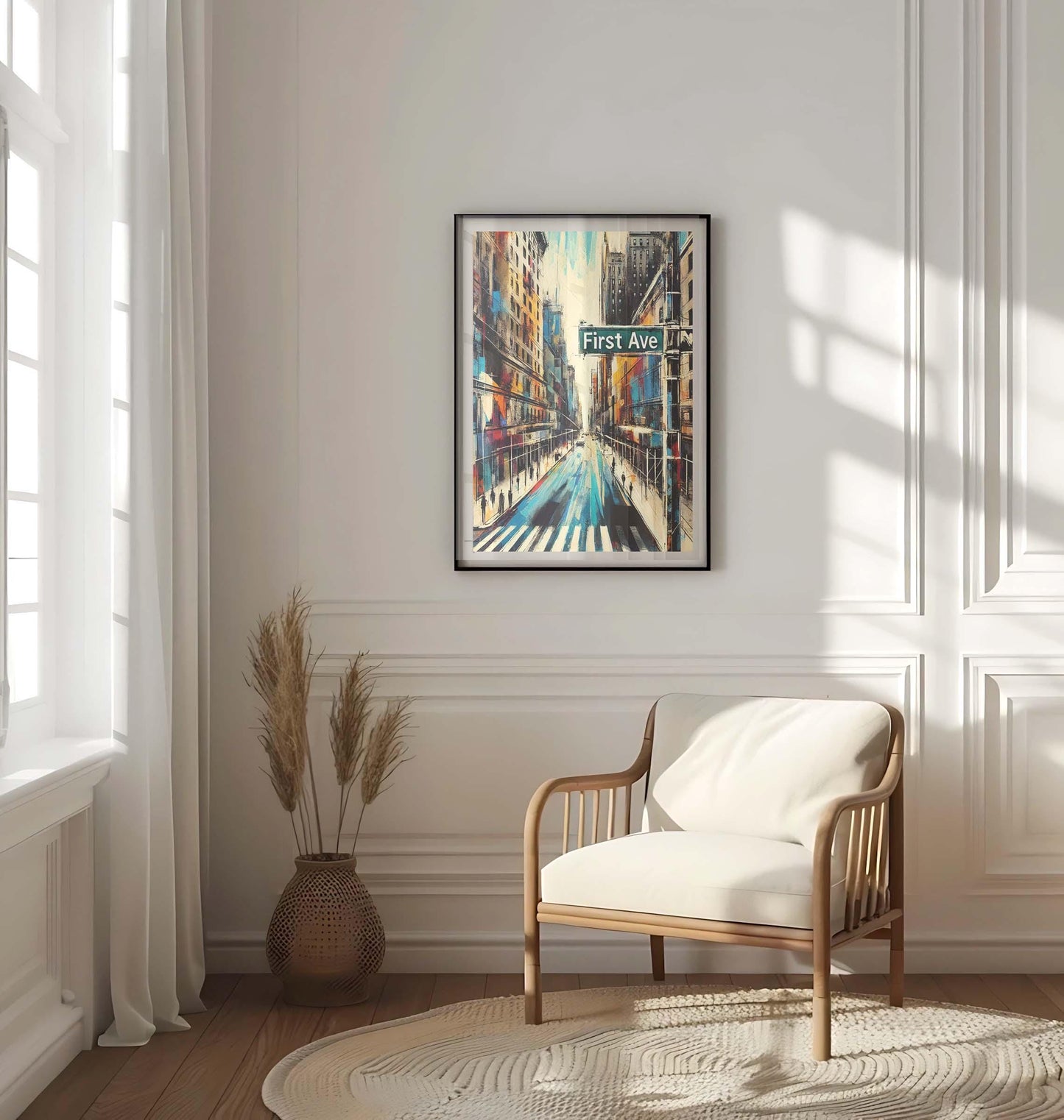 First Ave Print Manhattan Art NYC Travel Poster New York Wall Art Housewarming Gift Urban Home Decor