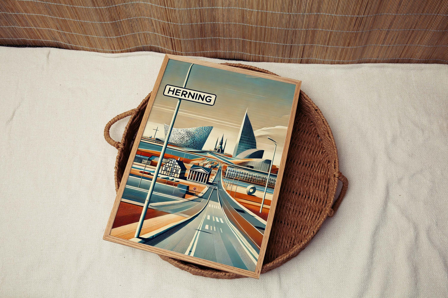 Herning Art Print - Denmark Travel Poster & Wall Art, European City Gift, Housewarming Decor, Scandinavian Home Accent