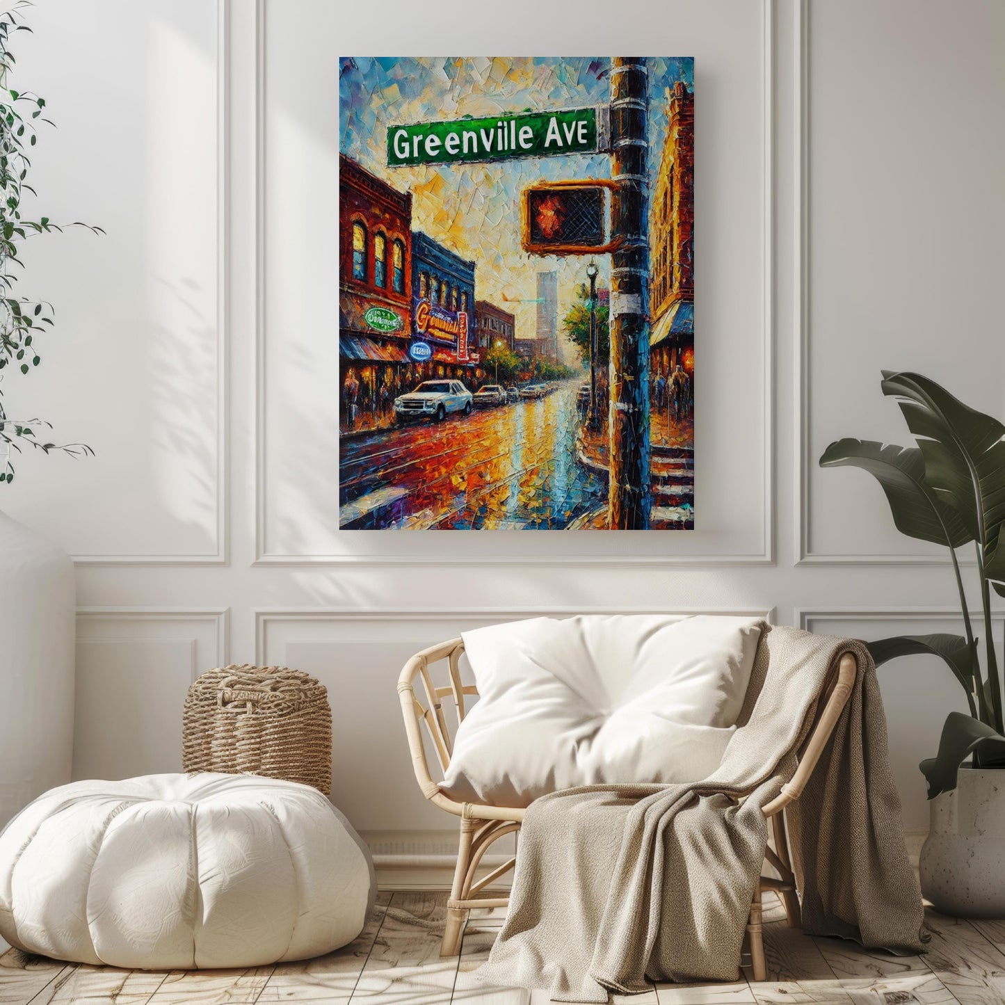 Texas Greenville Ave Wall Art Print – Dallas Travel Poster, Texas Gift & Housewarming Artwork for Home Decor