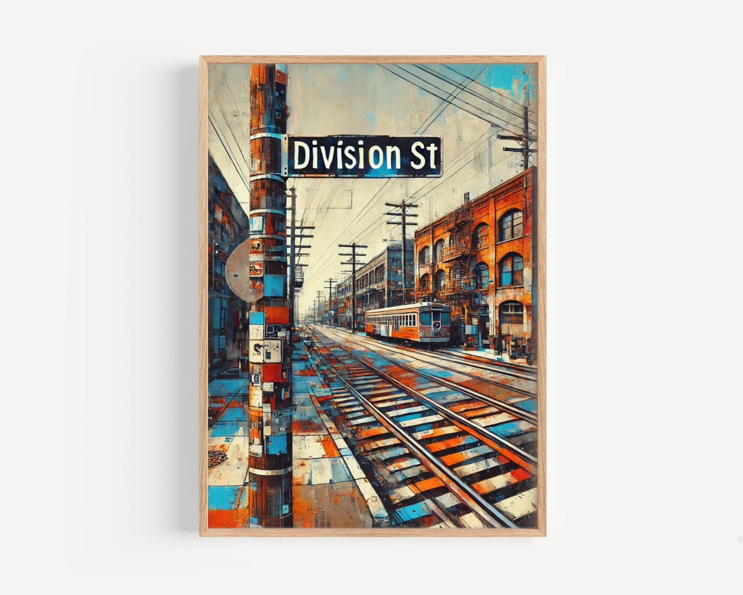 Portland Division St Wall Art - Travel Print & Poster, Portland Gift, Oregon Housewarming Decor, Division Street Map Illustration