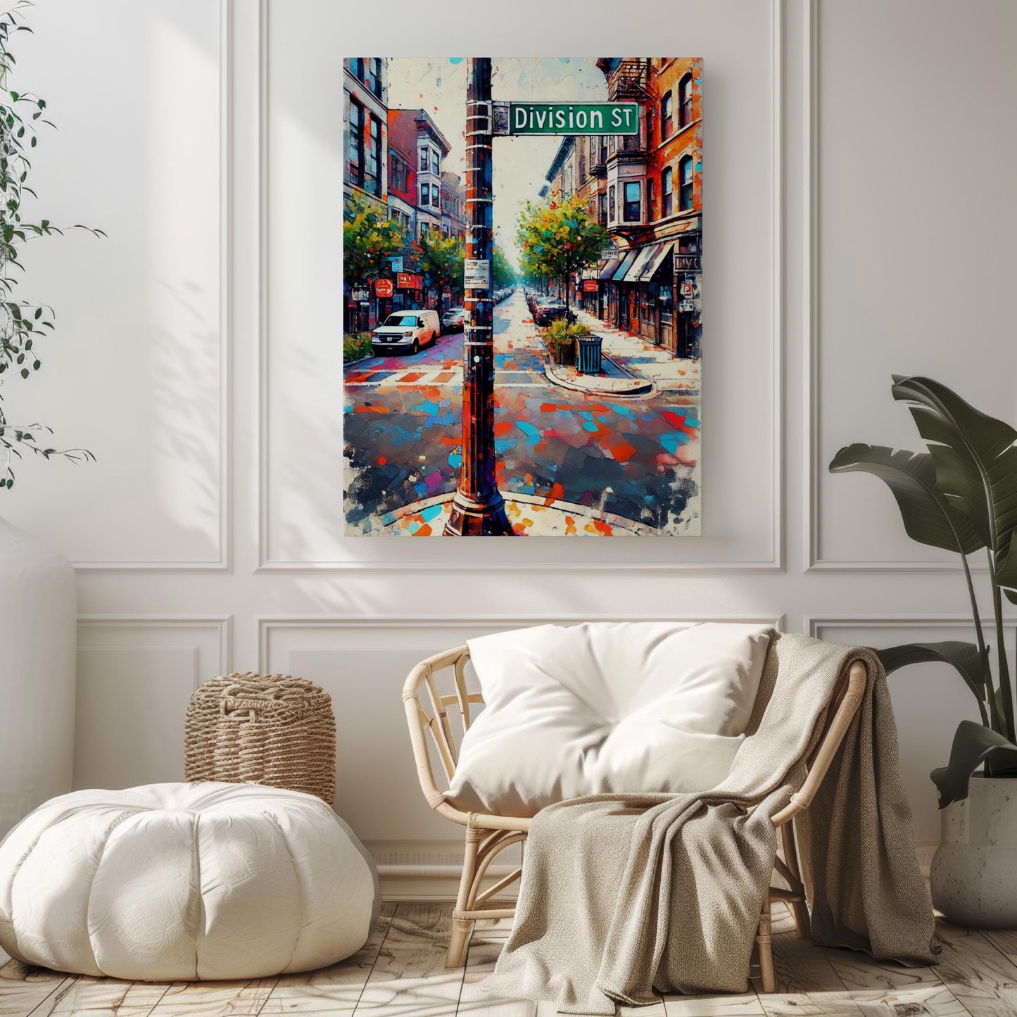 Wall Art Division St Chicago Print, Illinois Travel Poster, Modern City Map, Housewarming Gift, Urban Decor, Division Street Artwork