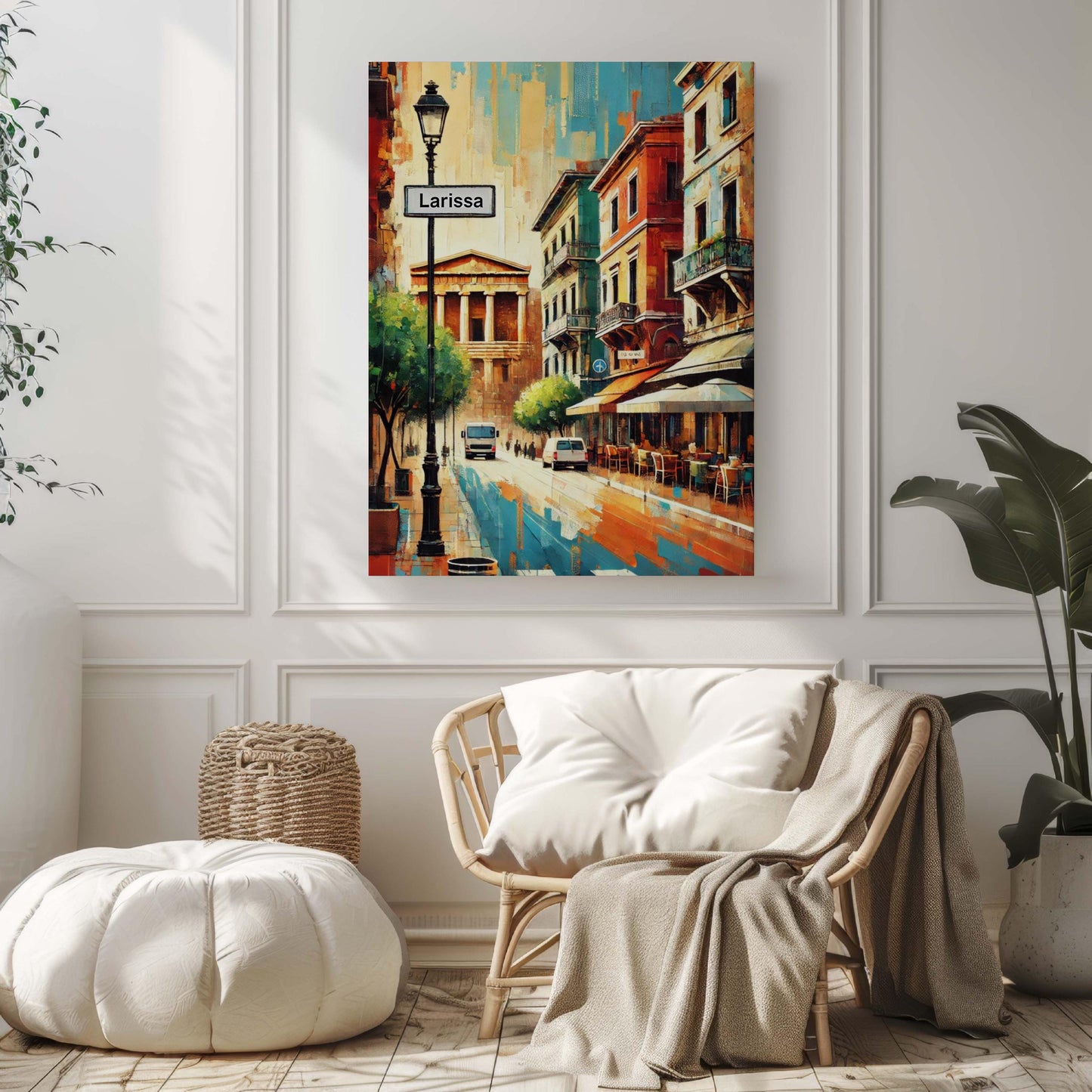 Larissa Art Print - Greece Wall Art, Travel Poster, European Decor, Greek Gift, Housewarming, Beautiful Home Travel Print
