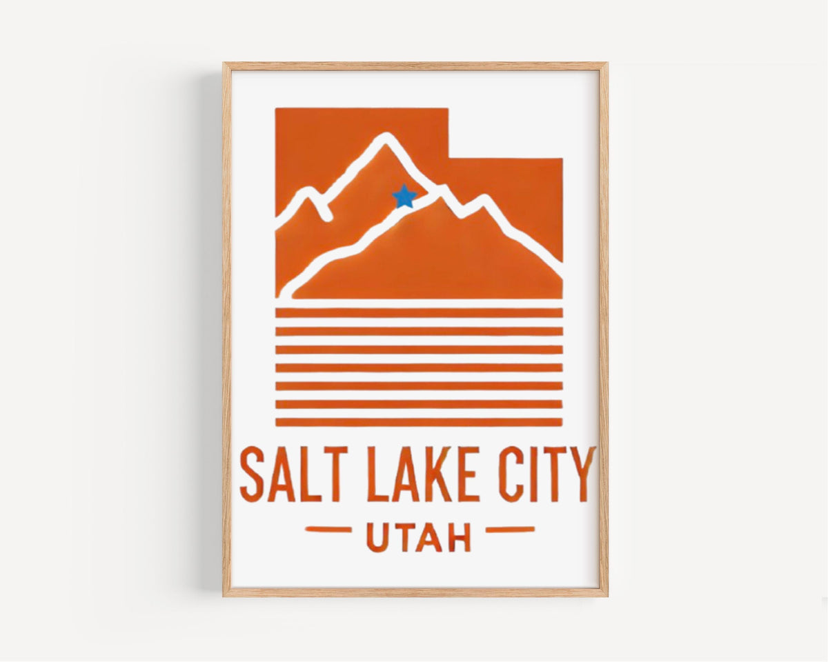 Salt Lake City Travel Map Print - Salt Lake City, Utah, USA