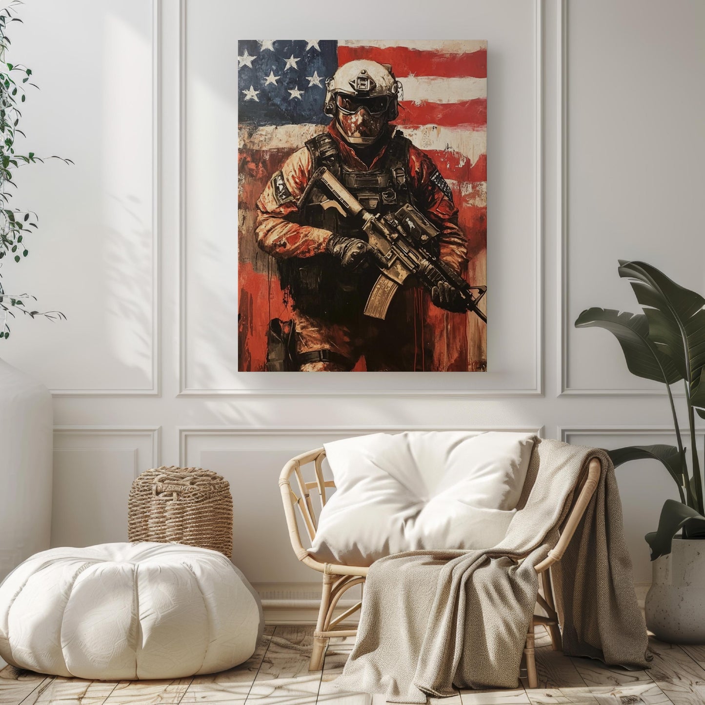 American Army Abstract USA Wall Art Patriotic United States Poster American Independence Home Decor