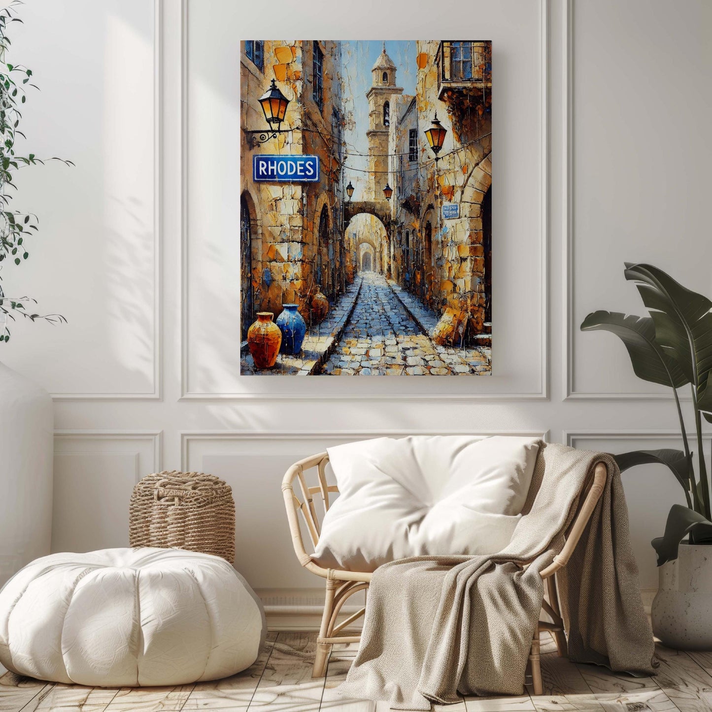 Rhodes Art - Greek Travel Print Wall Art, European Home Decor, Housewarming Gift, Rhodes Poster, Greece Artwork for Living Room & Office
