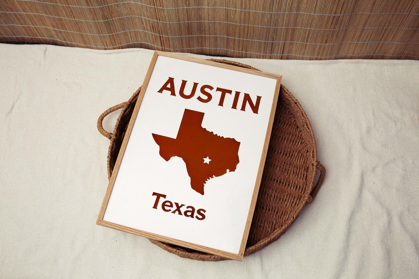 Austin Print Texas Wall Art, Travel Home Decor, Austin TX Gift, Housewarming & College Dorm Room Decoration