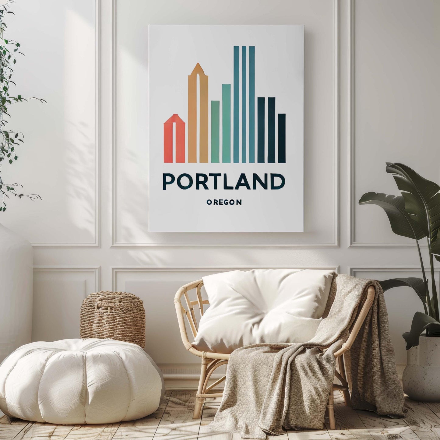 Portland Print Map Art - Oregon Wall Decor, Travel Gift, Housewarming & College Room Artwork, Portland Oregon Poster
