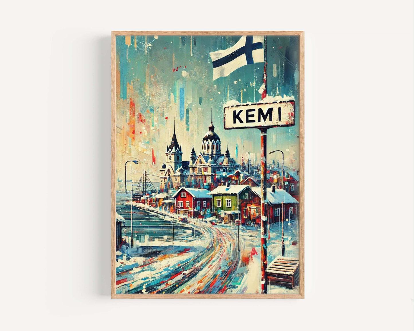 Kemi Art Print - Finland City Travel Poster, Modern Wall Art, Housewarming Gift, Scandinavian European Artwork, Kemi Wall Decor