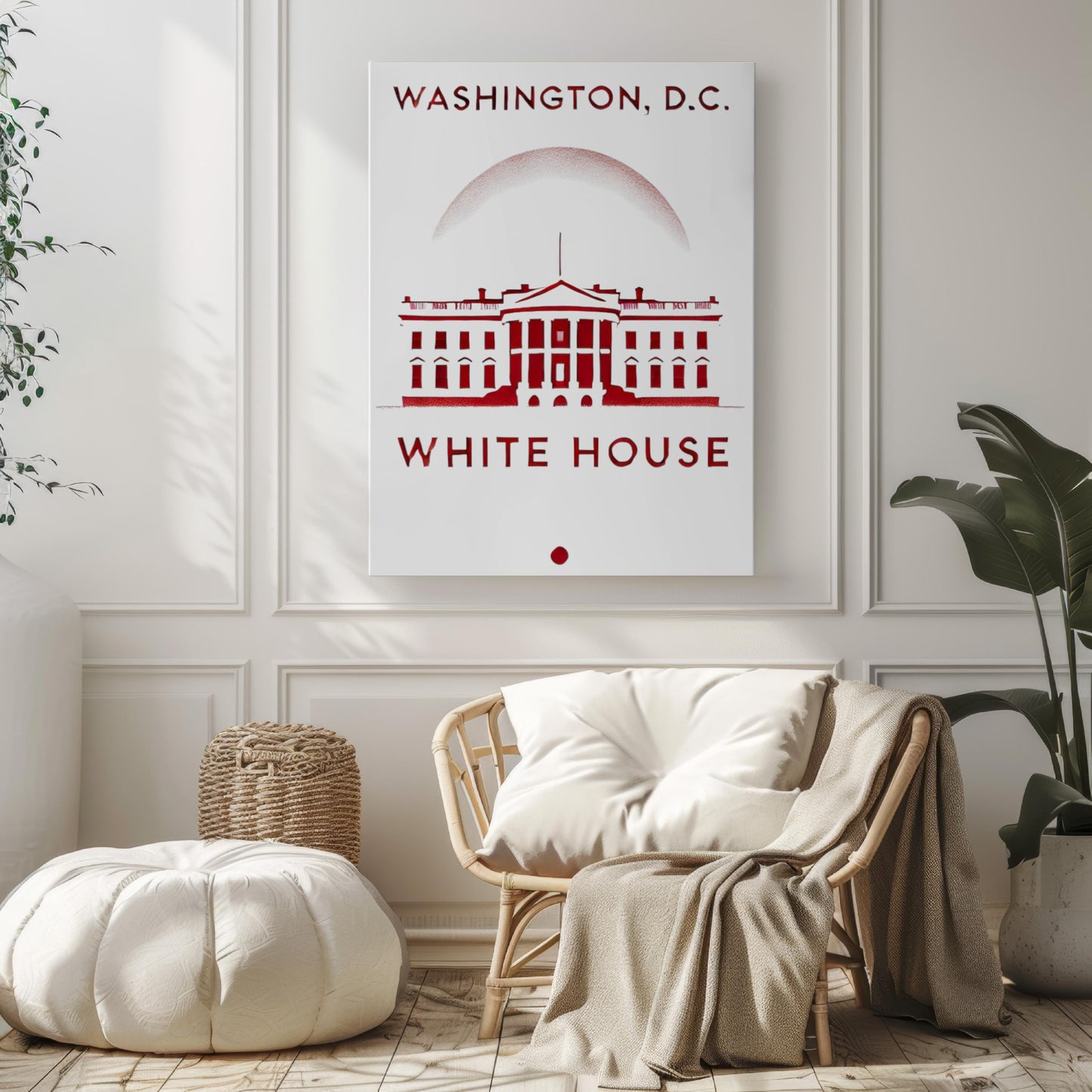 White House Wall Art Print, Washington DC Travel Decor, USA Gift, Housewarming & College Dorm Room Artwork