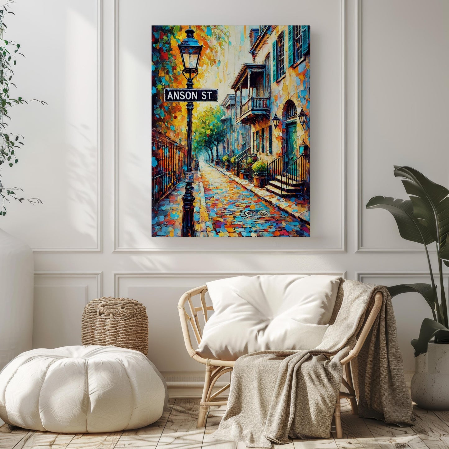 Charleston Wall Art Anson Street Print Travel Poster South Carolina Gift Housewarming Decor Charleston City Map Artwork