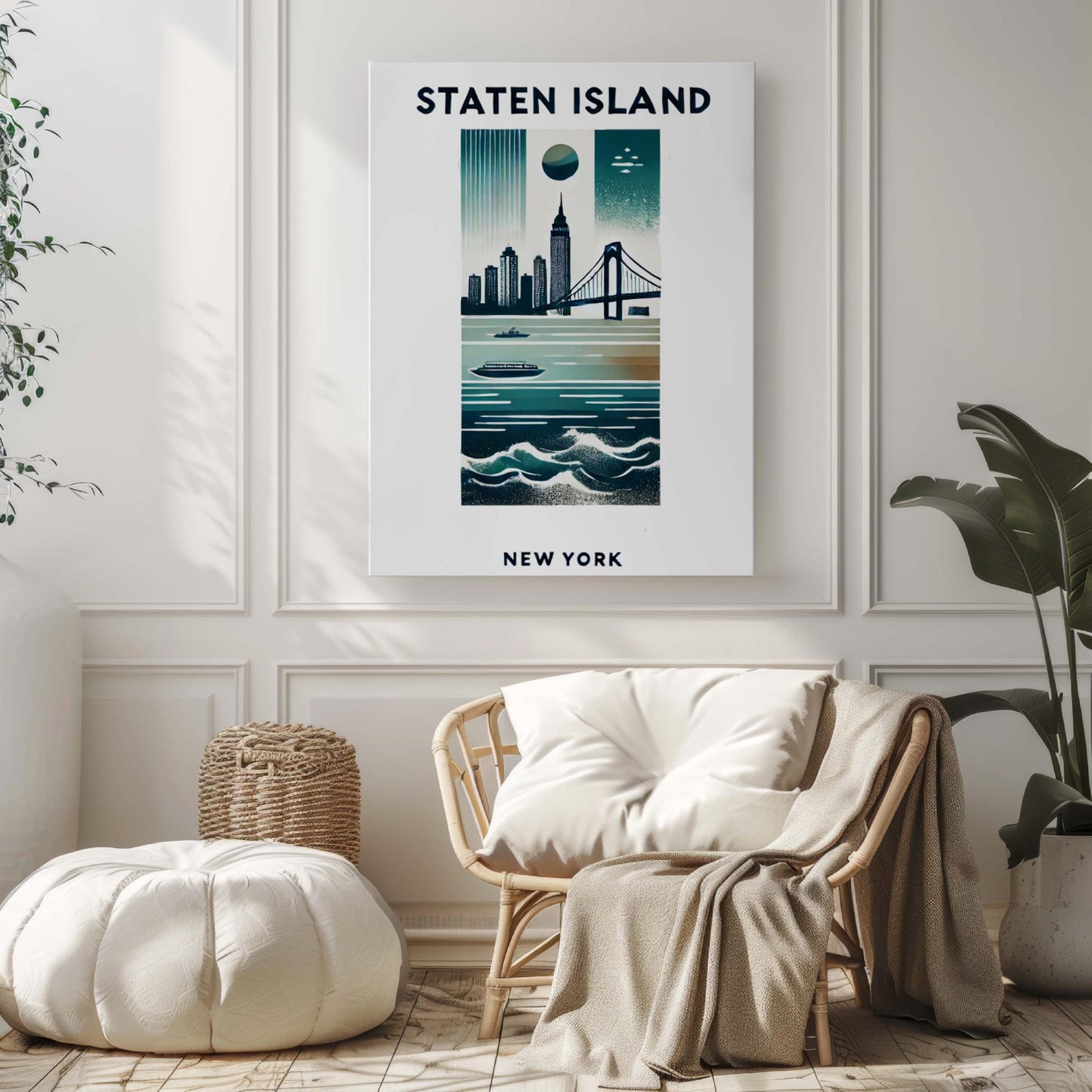 Staten Island Print: New York City Wall Art, Travel Decor, Housewarming & College Gift, Unique Home Decoration