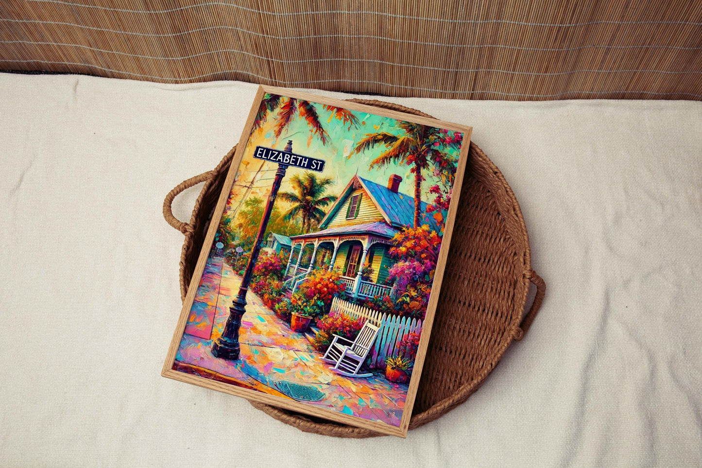 Elizabeth St Print Key West Wall Art Florida Travel Poster Tropical Home Decor Housewarming Gift