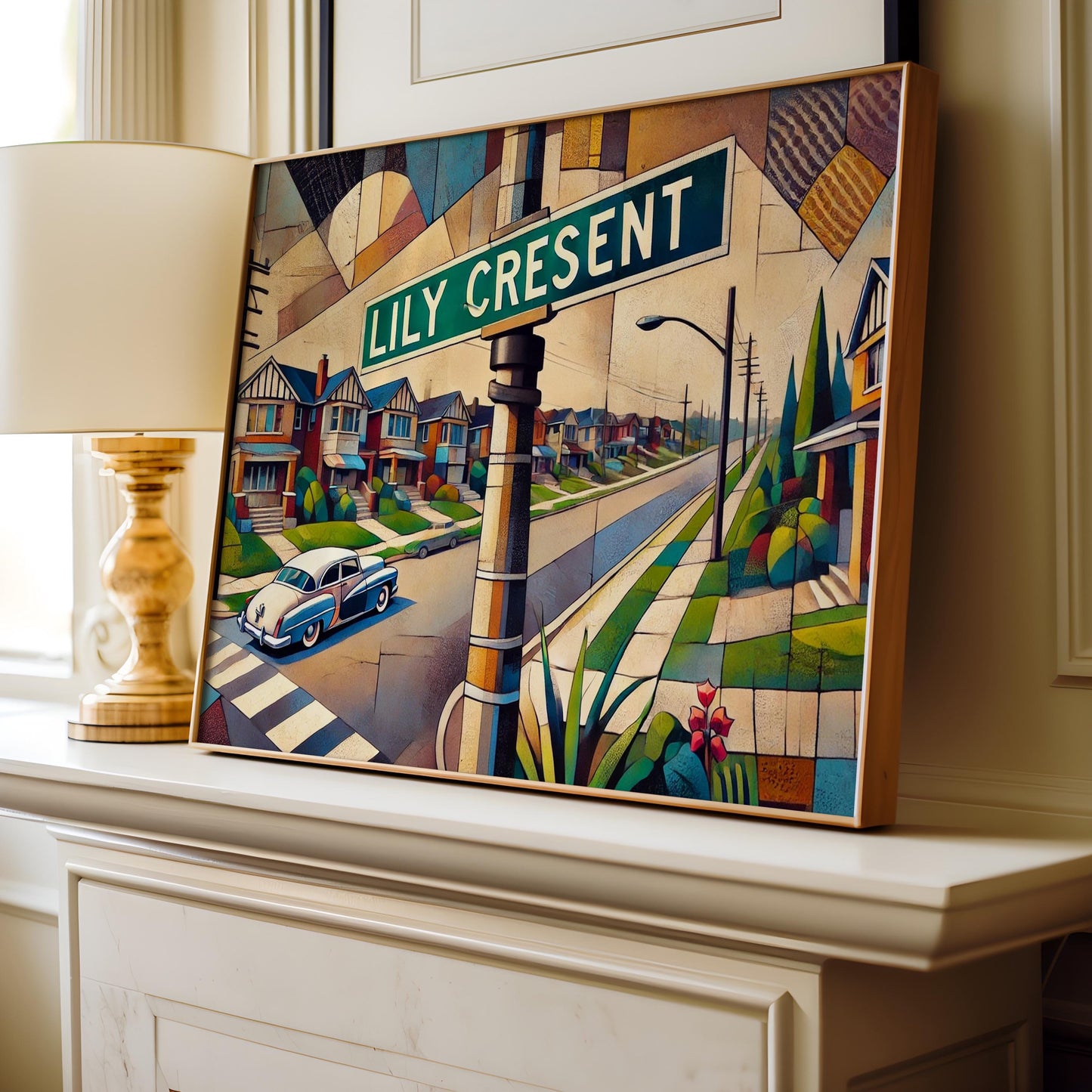 Lily Crescent Wall Art Print - Brampton Ontario Travel Poster, Housewarming Gift & Home Decor, Ontario Art Collectible