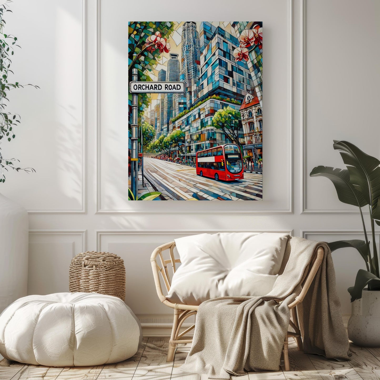 Singapore Orchard Rd Wall Art Print – Travel Poster, Asian Decor, Housewarming Gift, Modern Singapore Art, Unique Travel Home Decor