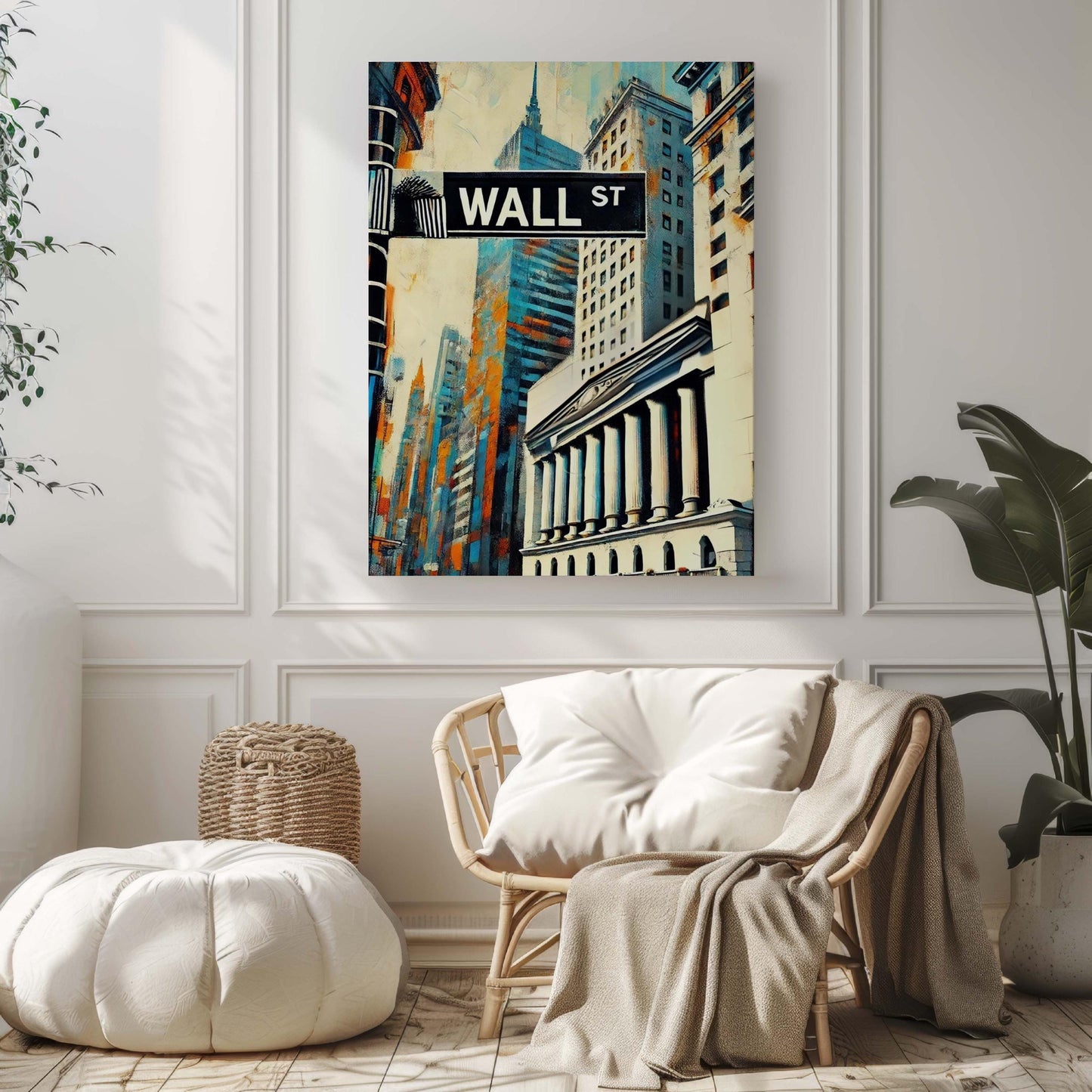 Manhattan Art Wall Street Print, NYC Travel Poster, New York City Gift & Housewarming Wall Decor