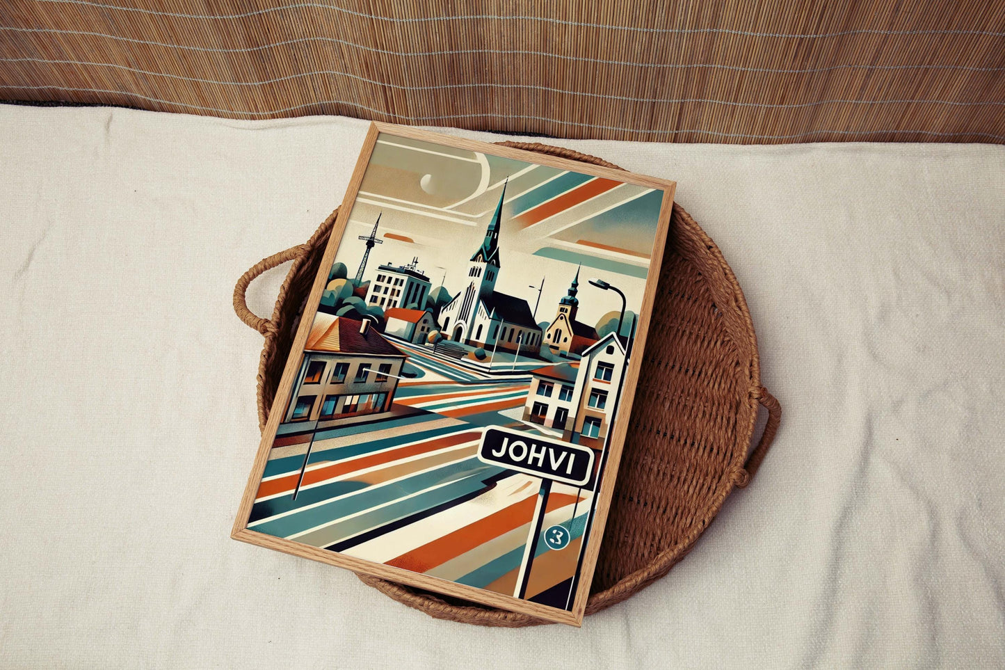 Johvi Art Wall Print – Estonia Travel Poster, Scandinavian City Map, Johvi Home Decor, Housewarming Gift, Modern European Artwork