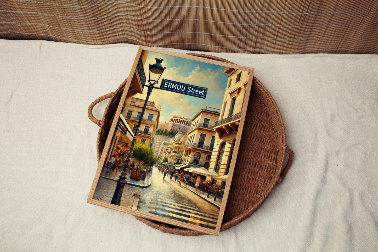 Athens Ermou St Wall Art – Travel Print & Poster, Greece Decor, Housewarming Gift, Athens Art, Greece Travel Poster