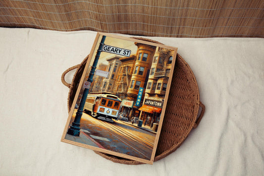 Geary Street Art Print: San Francisco Cityscape, West Coast Travel Poster