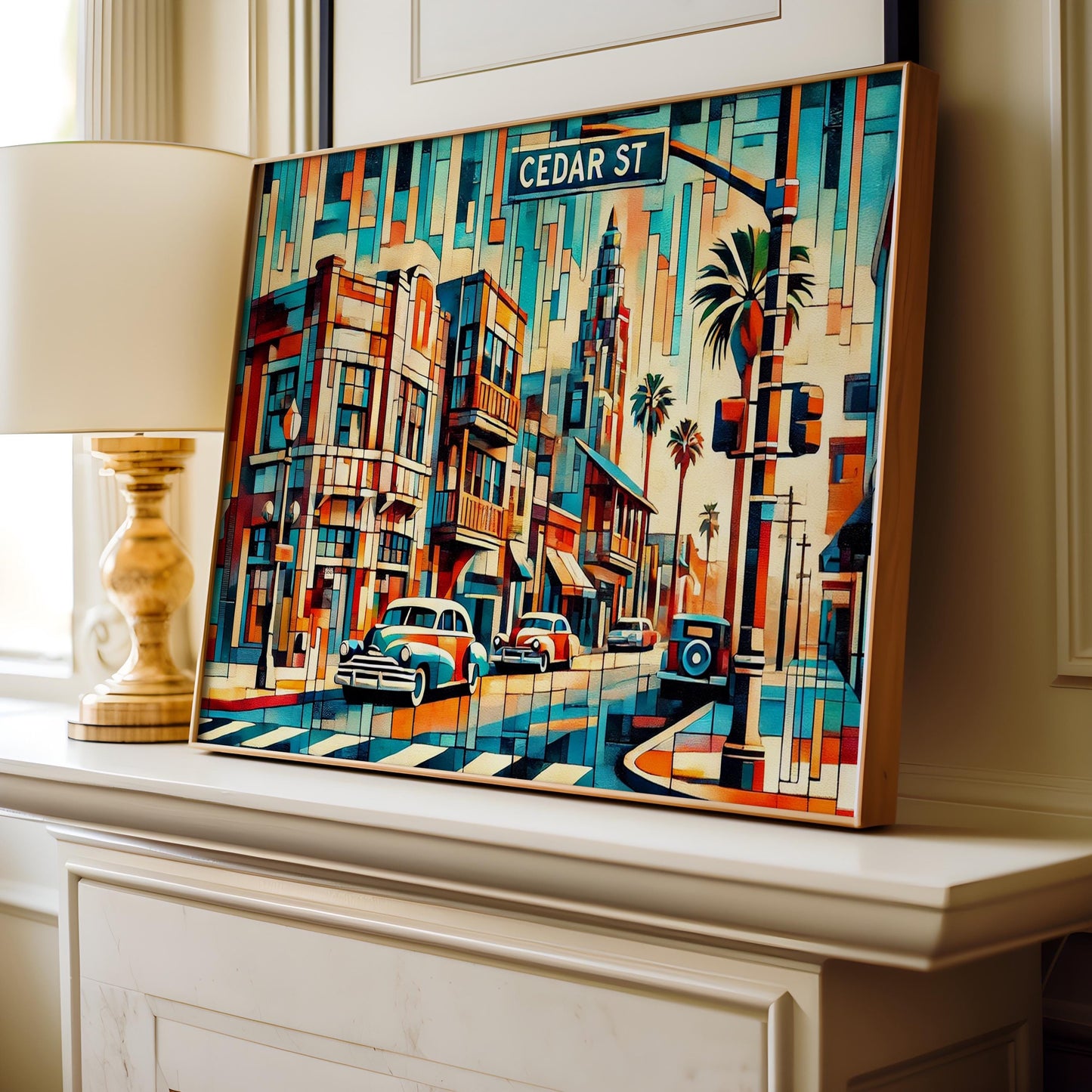 Cedar St Wall Art - San Diego Travel Print, California Map Poster, Modern Cali Decor, Housewarming Gift, Cedar Street Map Artwork
