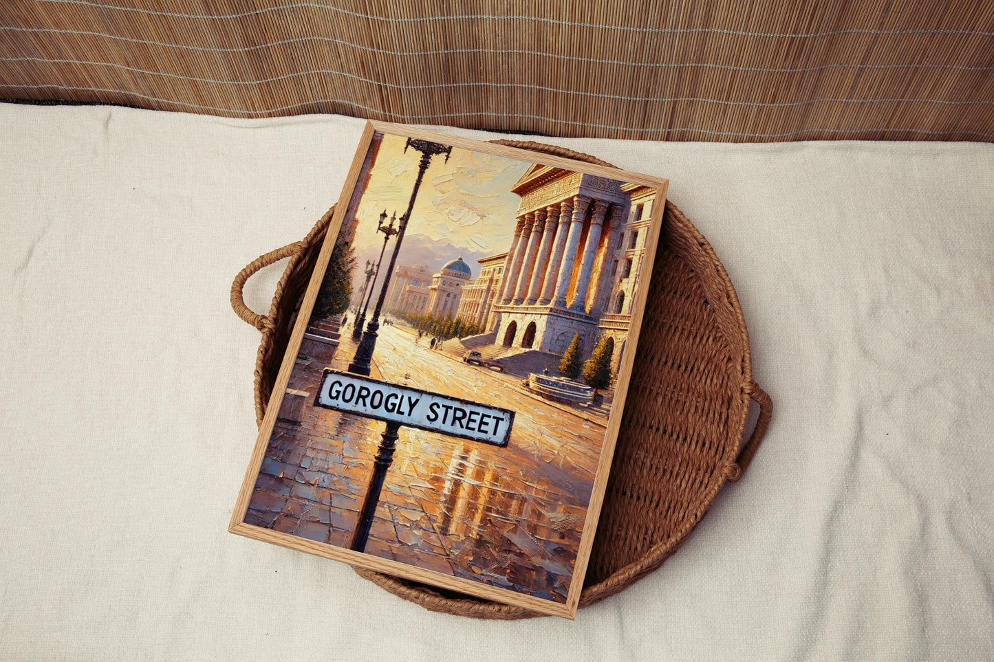 Gorogly Street Wall Art, Ashgabat Print, Turkmenistan Travel Souvenir, Cityscape Poster, Marble Architecture, Custom Gift