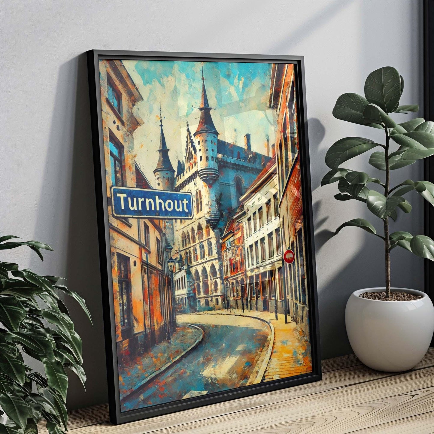 Turnhout Art Travel Print - Belgium City Wall Art, European Travel Poster, Housewarming Gift, Turnhout Print Decor