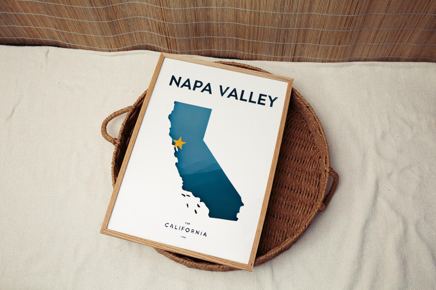 California Napa Valley Wall Art Print - Travel & Home Decor, Housewarming or College Gift, Rustic California Artwork