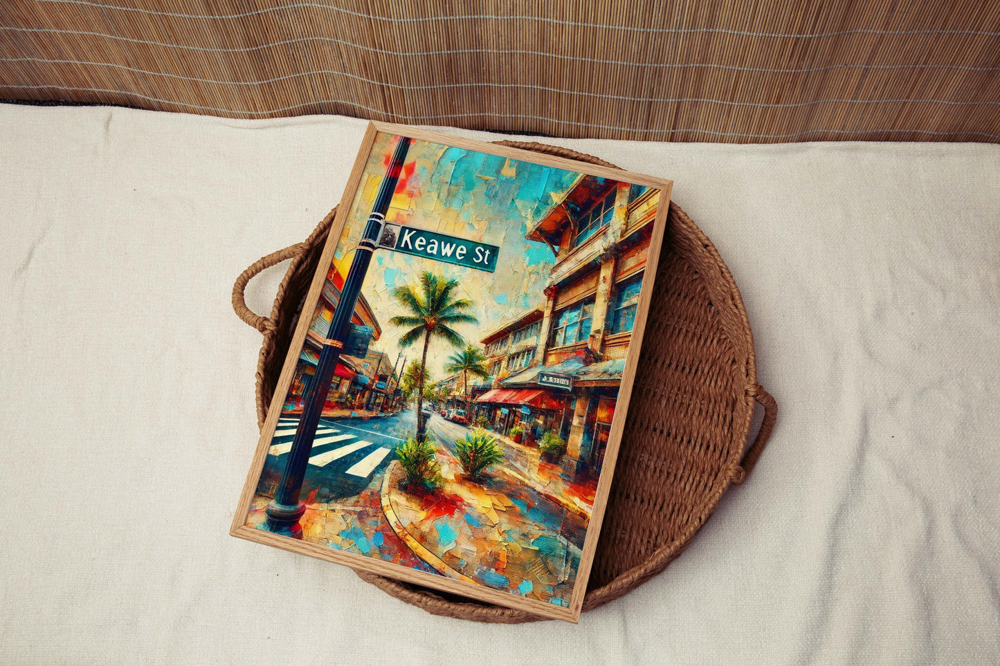 Keawe St Print - Oahu Wall Art, Honolulu Gift, Hawaii Travel Poster, Housewarming Decor, Keawe Street Artwork, Tropical Island Print
