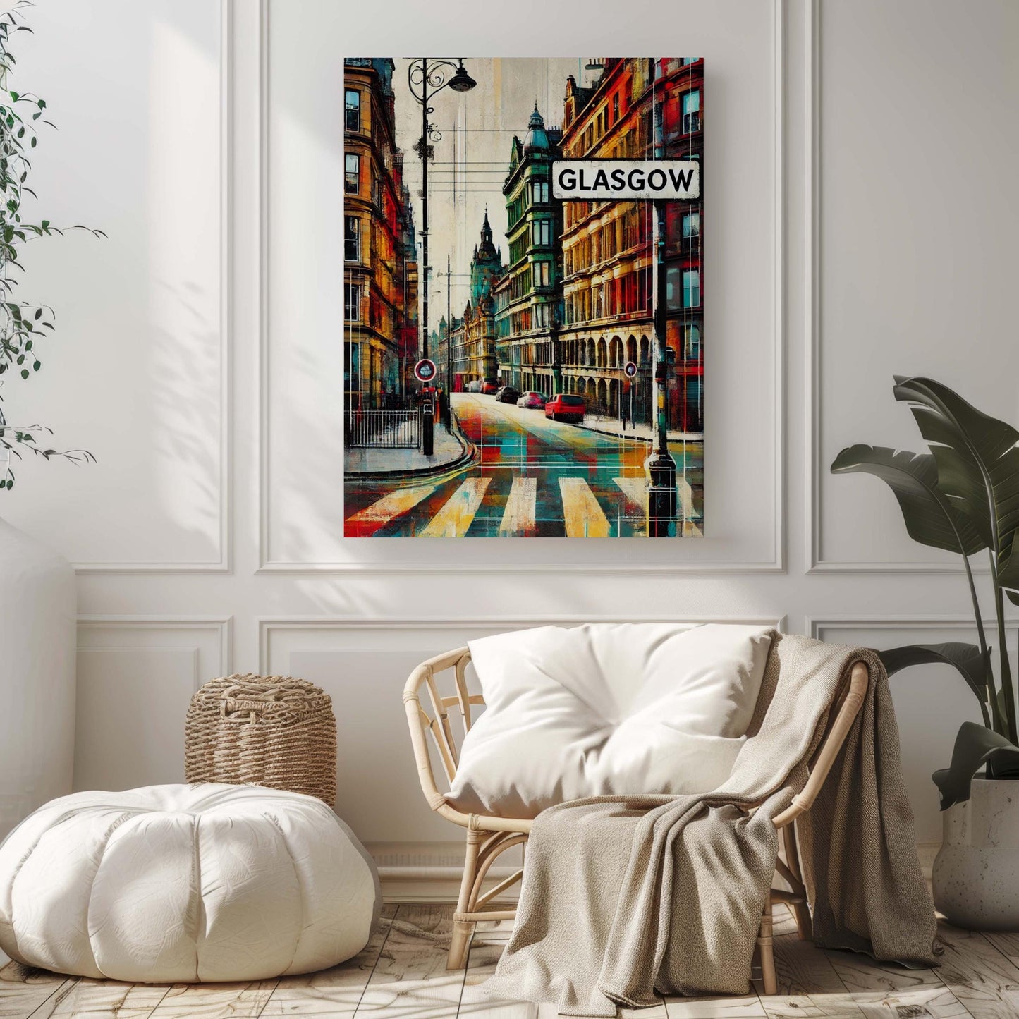 Glasgow Art Print – Scotland Travel Poster, European Wall Art, Housewarming & Scotland Gift, Modern Glasgow Cityscape Artwork