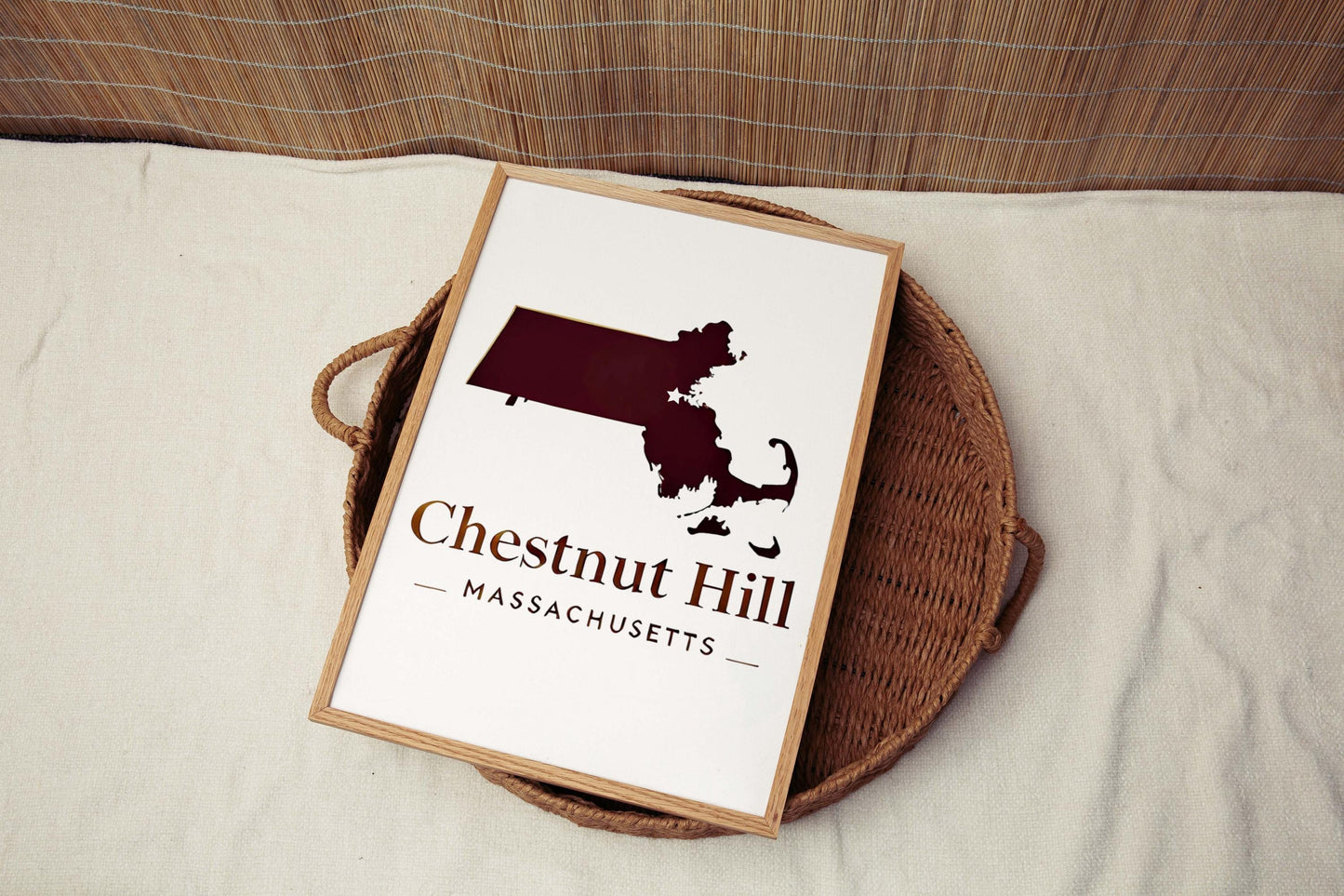 Chestnut Hill Print - Massachusetts Wall Art, Travel Decor, College Gift, Housewarming & Home Decoration, MA Map Art Poster