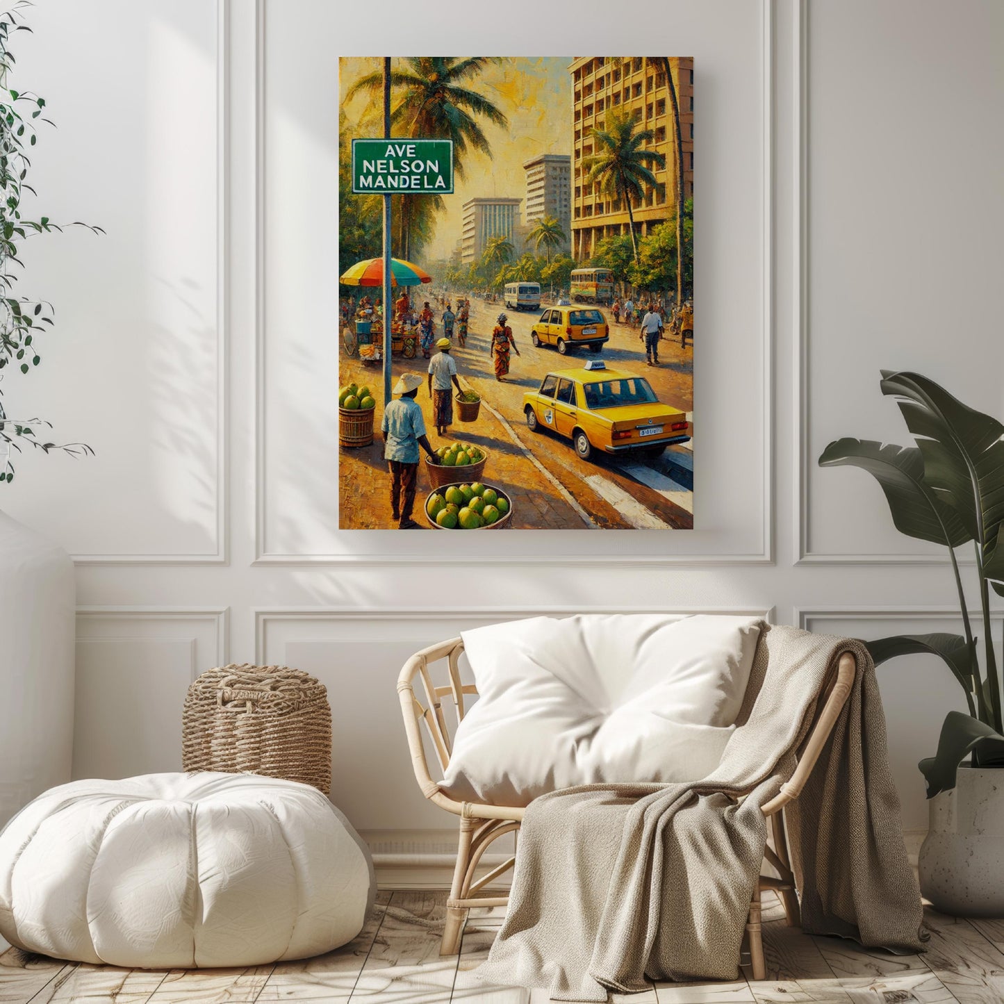 Libreville Print, Avenue Nelson Mandela Wall Art, Gaboon Street Scene, Travel Souvenir, Housewarming Gift, Personalized Artwork