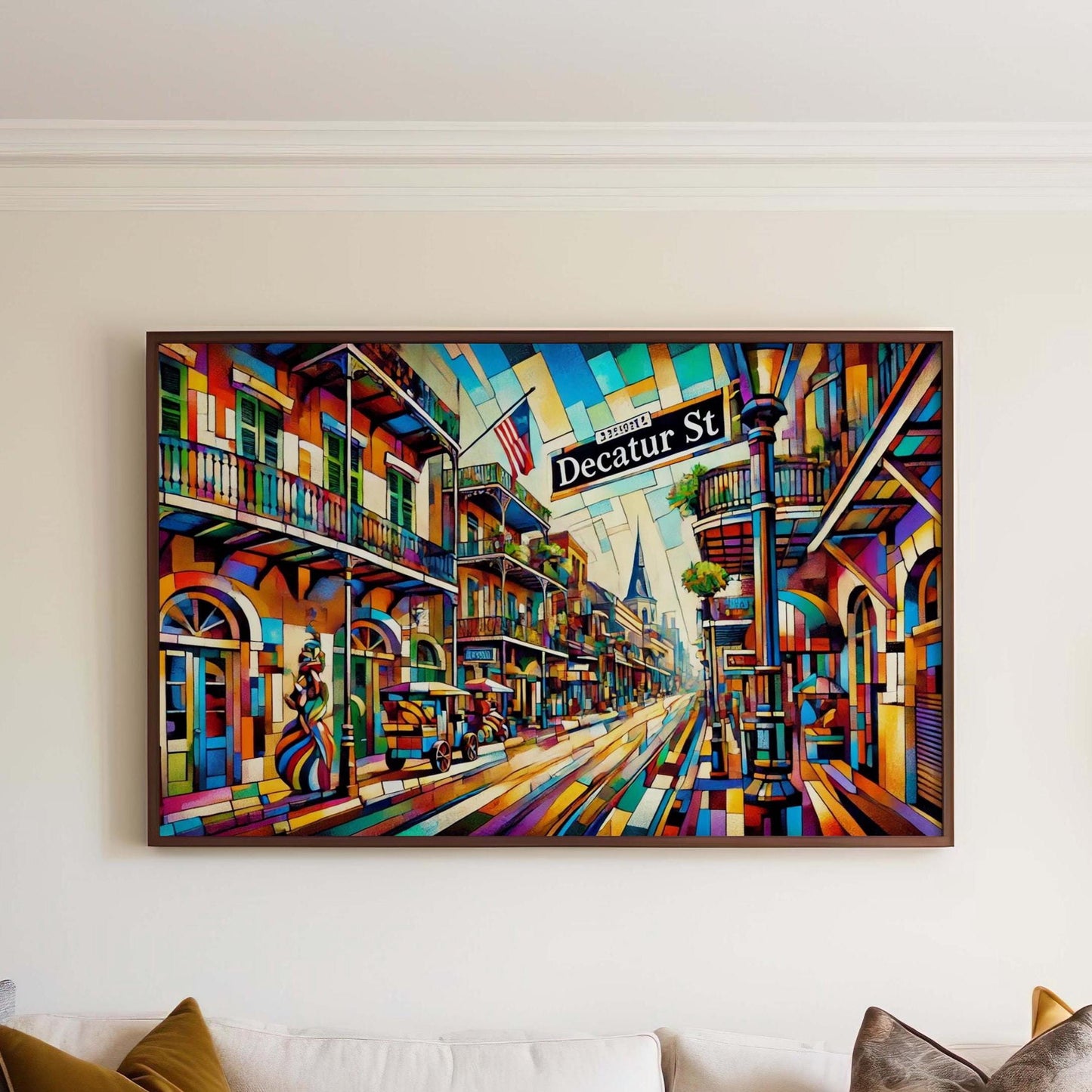 Decatur St Print New Orleans Wall Art, Louisiana Travel Poster, Housewarming Gift & Souvenir, Unique Decatur Street Home Decor
