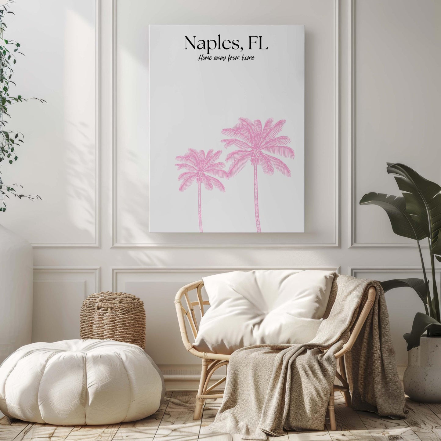 Naples Print Florida Wall Art, Travel Decor Gift for Home, College & Housewarming, Female College Gift, Tropical Naples Beach Poster