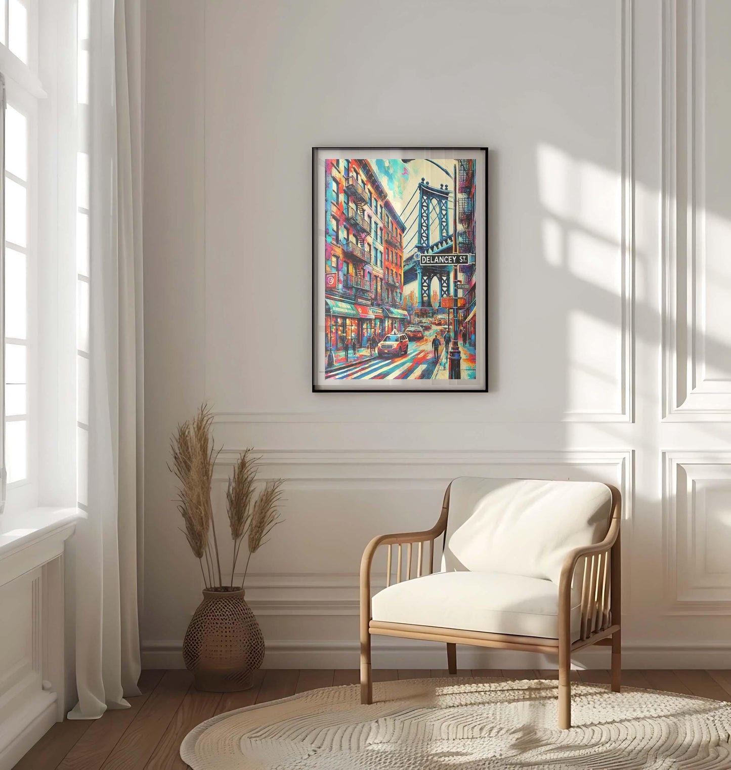 Delancey Street Art Wall Print, Manhattan Travel Poster, NYC Urban Decor, New York City Gift, Housewarming Present, Delancey St NYC Map Art