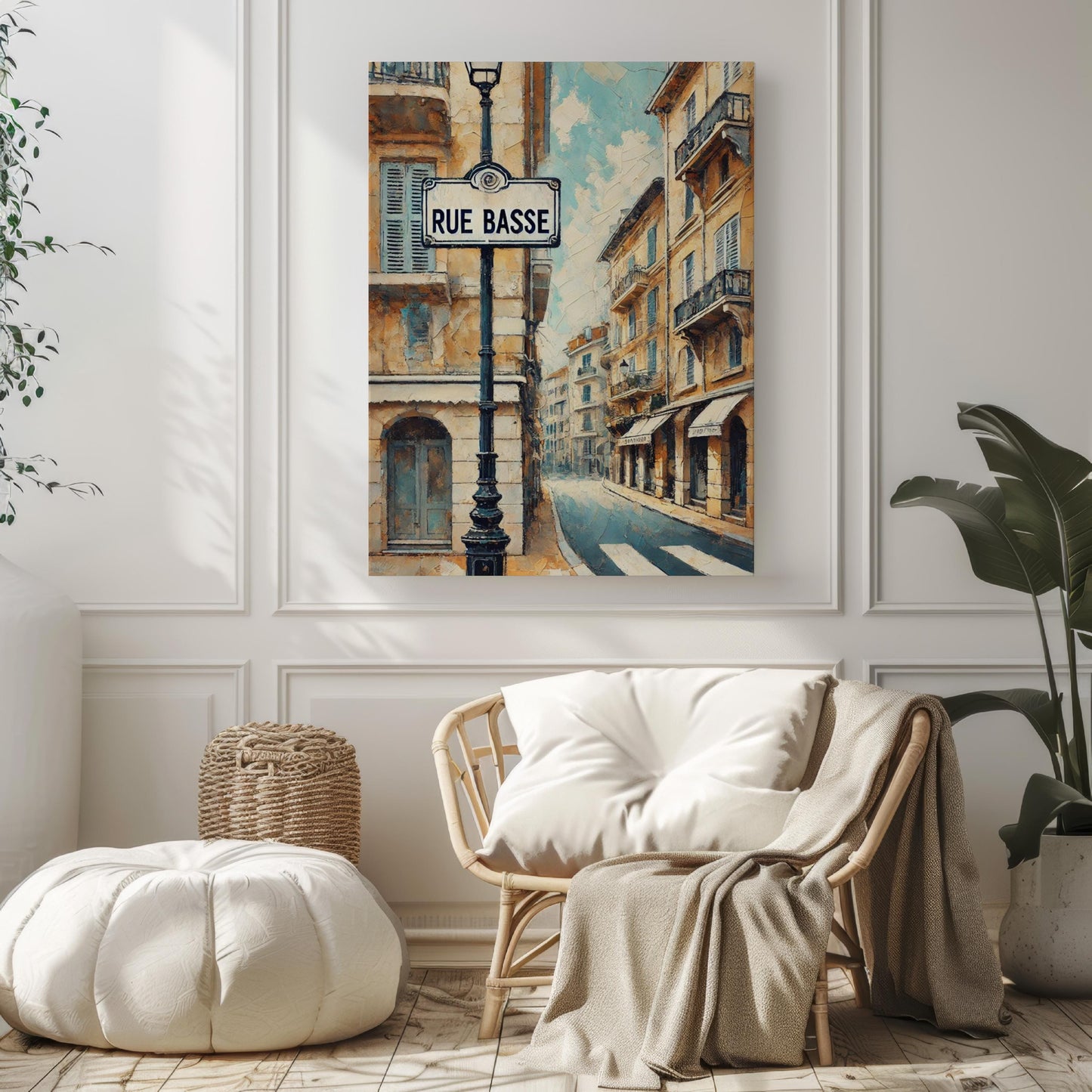 Rue Basse Wall Art, Monaco Print, Cityscape Travel Poster, French Riviera Home Decor, Mediterranean Street Scene, Personalized Gift