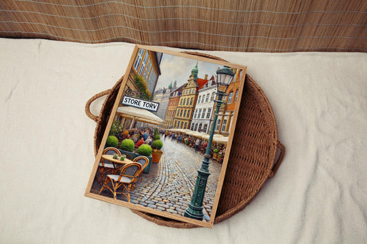 Store Torv Wall Art Print – Aarhus Travel Poster, Denmark Decor, Housewarming Gift, Scandinavian City Art, Minimalist Home Decor