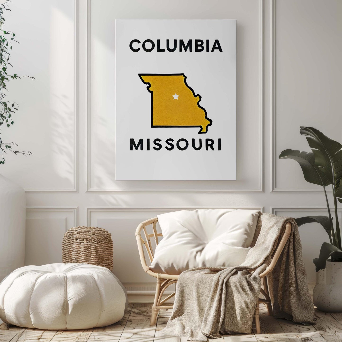 Columbia Print Missouri Wall Art Travel Home Decor College Room Gift Housewarming Artwork