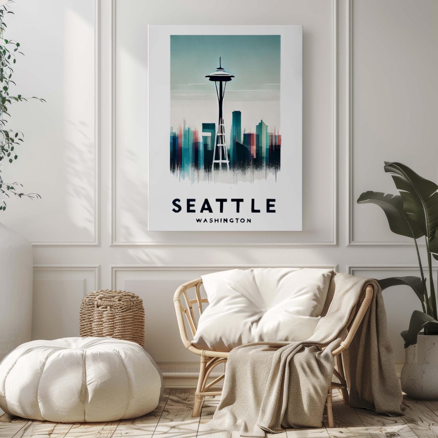 Seattle Print Seattle Wall Art Washington Map Travel Print Home Decor Housewarming Gift College Dorm WA Artwork