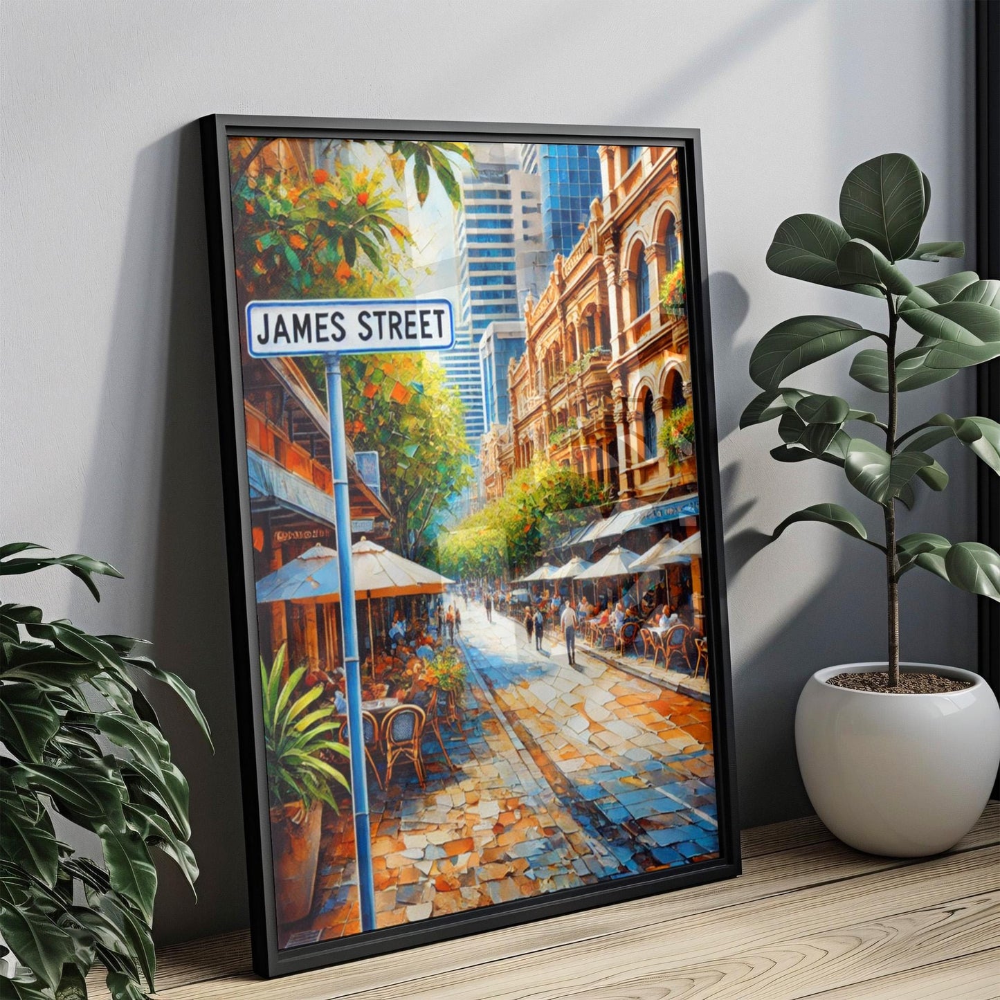 James Street Wall Art Brisbane Print Australia Art Travel Poster City Gift Souvenir Personalized Gift