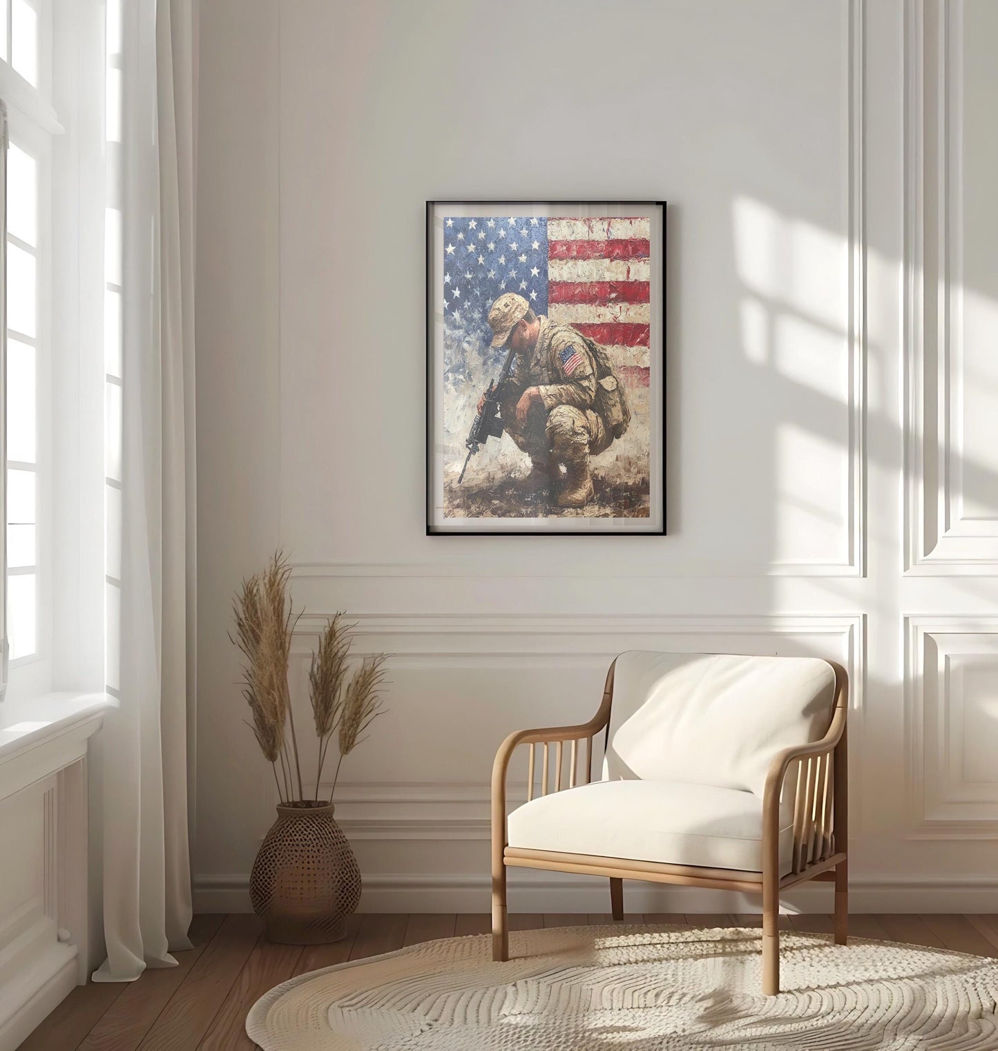 Troop Art Abstract USA Wall Art Patriotic American Independence Poster United States Home Decor