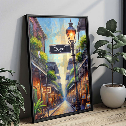 New Orleans Art Royal Street Wall Print – Louisiana Travel Poster, New Orleans Gift, Housewarming Decor, Unique Cityscape Artwork